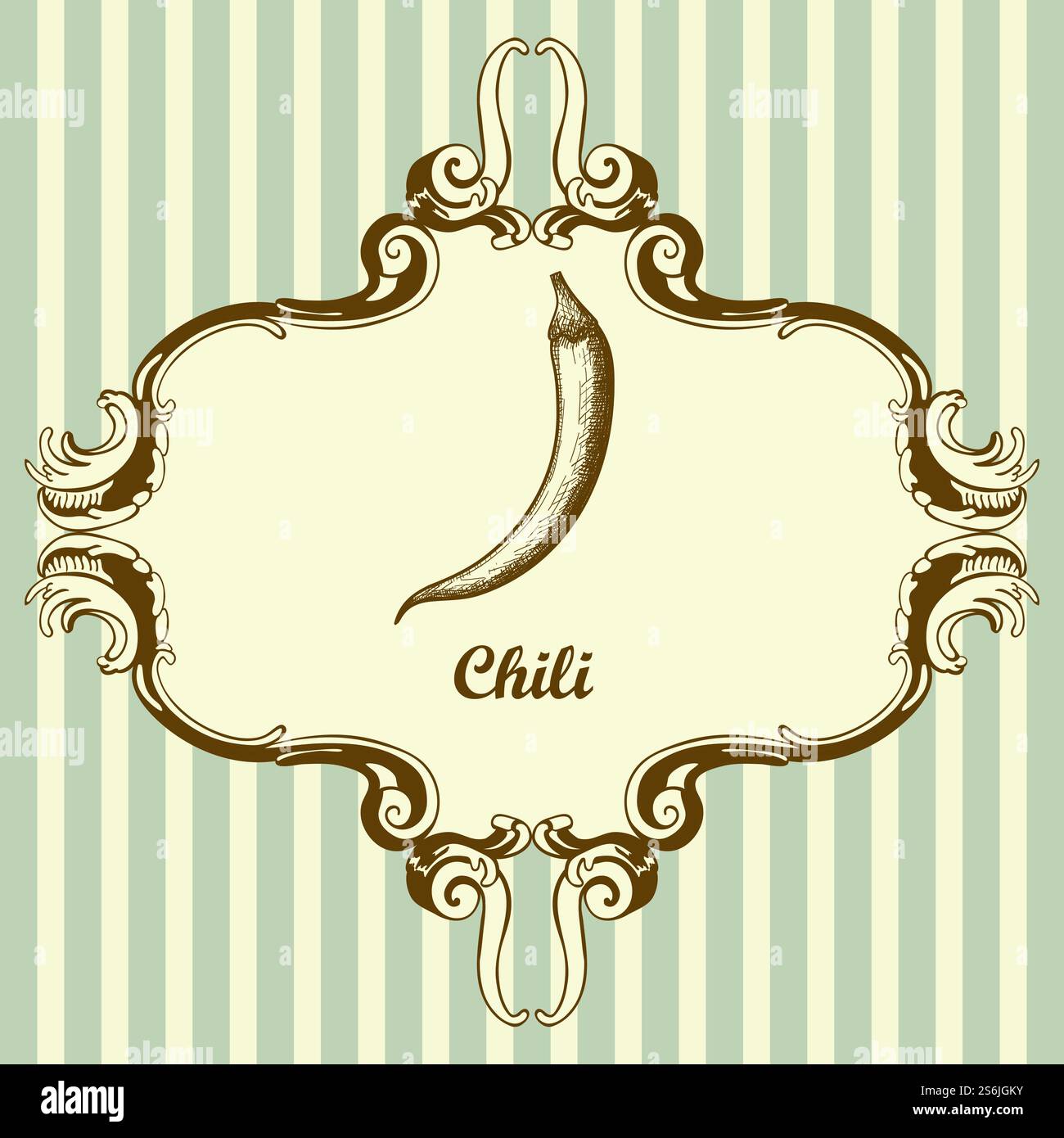 Chili Pepper Icon. Hand Drawn Sketch Design. Vector Illustration Stock ...