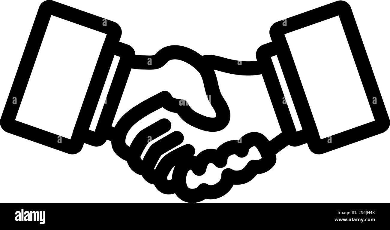 Icon Of Meeting Businessmen. Editable Bold Outline Design. Vector Illustration. Stock Vector
