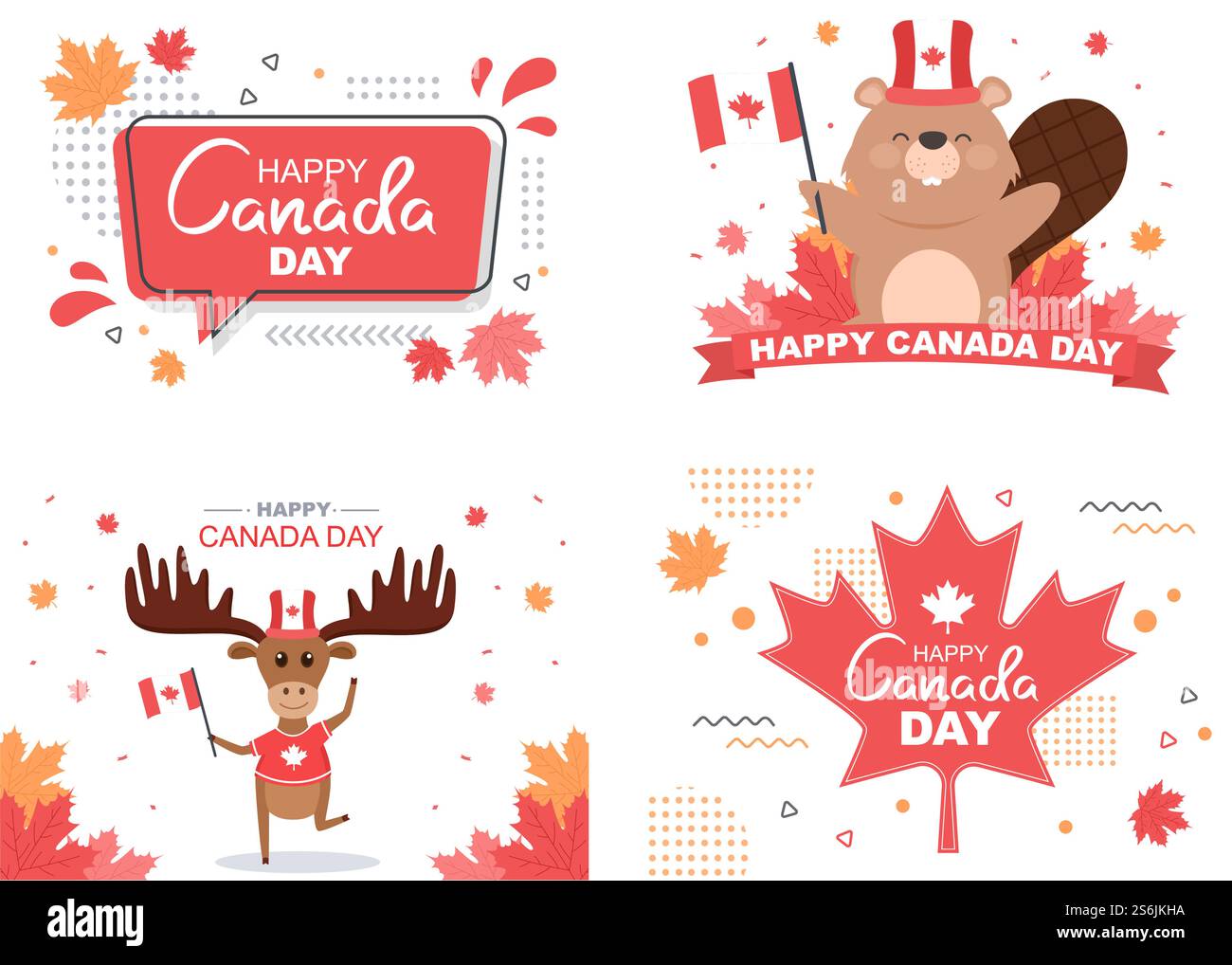 Happy Canada Day Celebration in 1st July Vector Illustration. Suitable ...