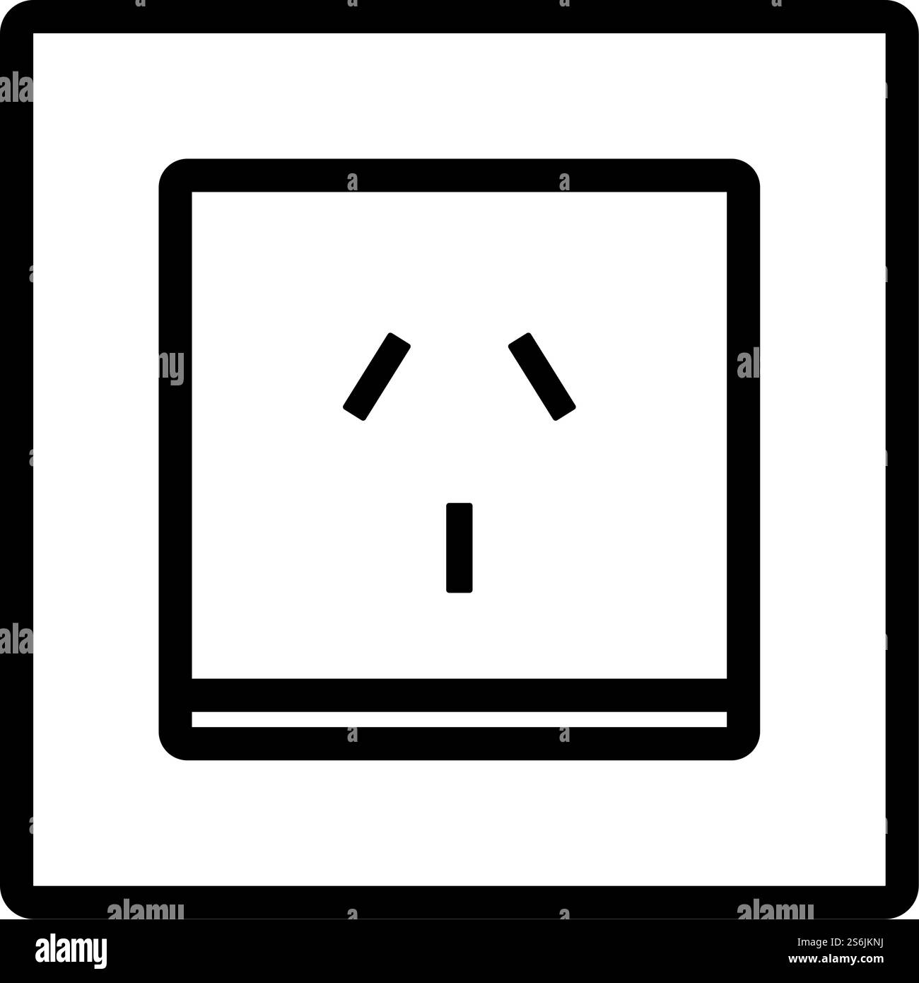 China Electrical Socket Icon. Editable Bold Outline Design. Vector ...