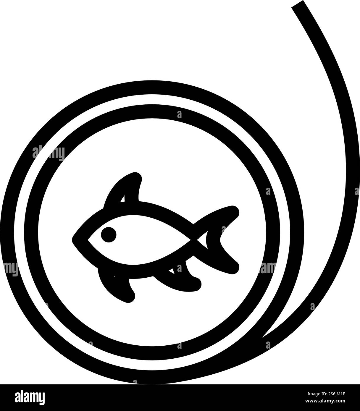 Icon Of Fishing Line. Bold outline design with editable stroke width ...