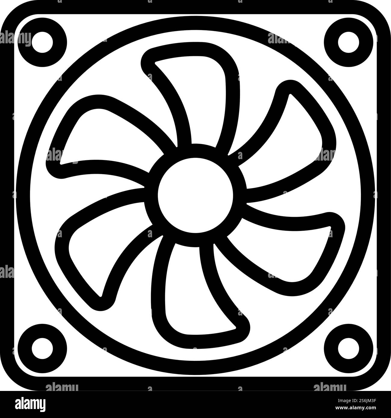 Fan Icon. Editable Bold Outline Design. Vector Illustration Stock ...
