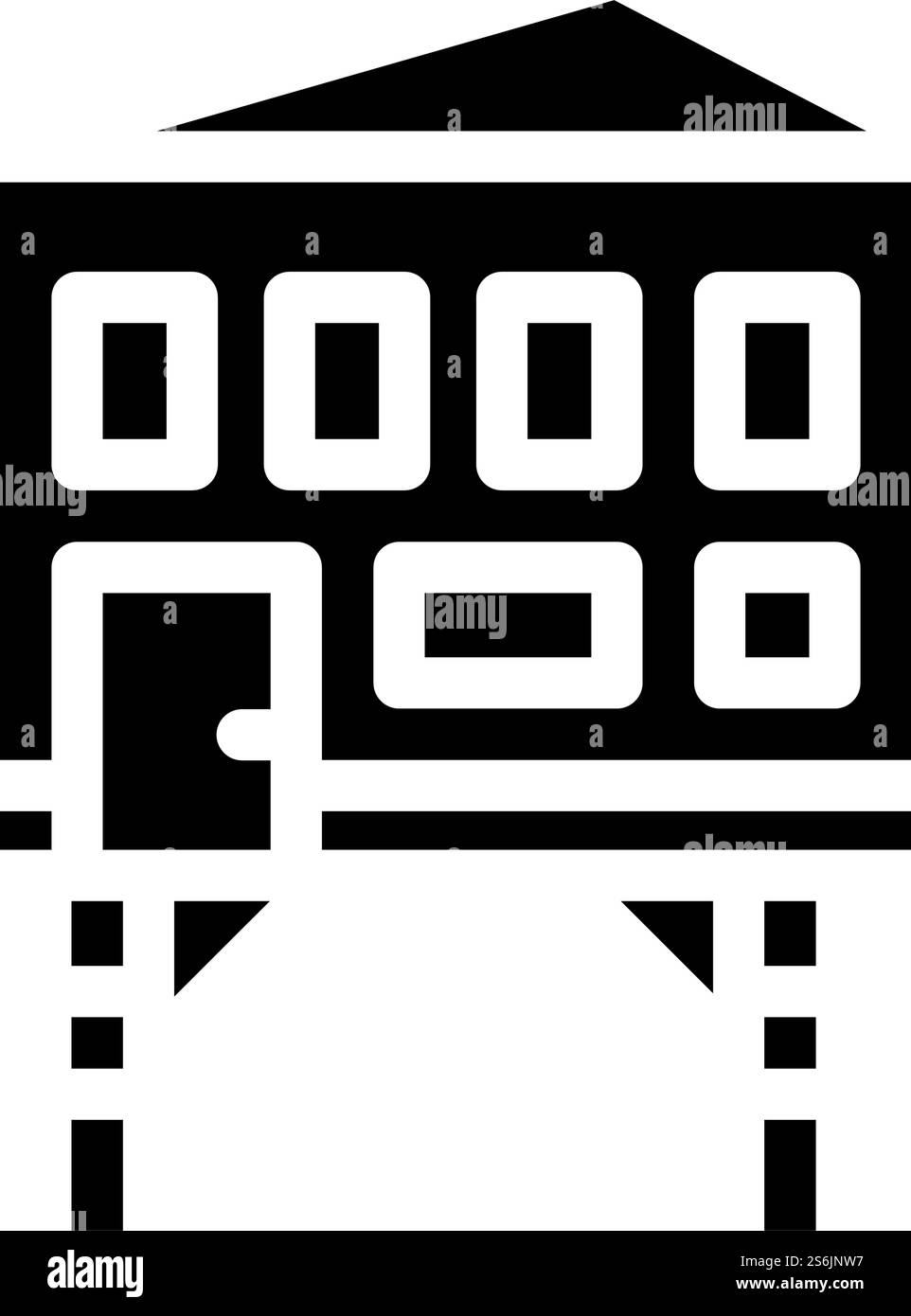 stilt house glyph icon vector. stilt house sign. isolated contour ...
