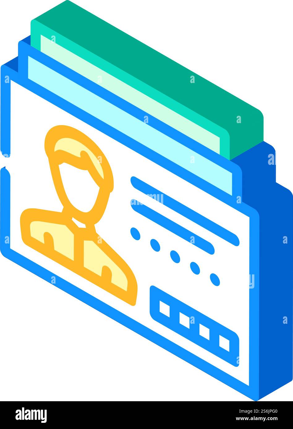 client card kyc isometric icon vector. client card kyc sign. isolated ...