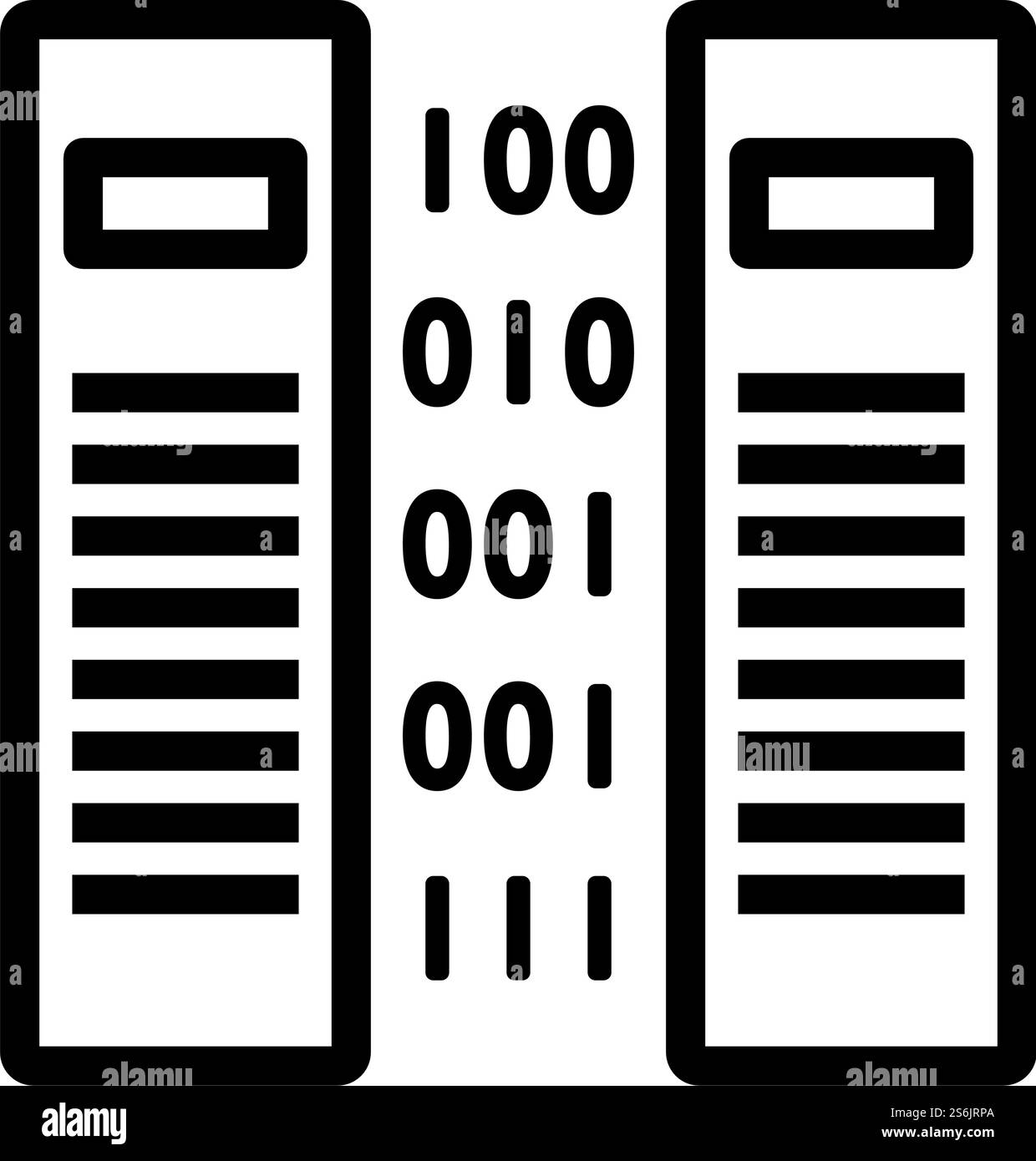 Server Icon. Editable Bold Outline Design. Vector Illustration Stock ...