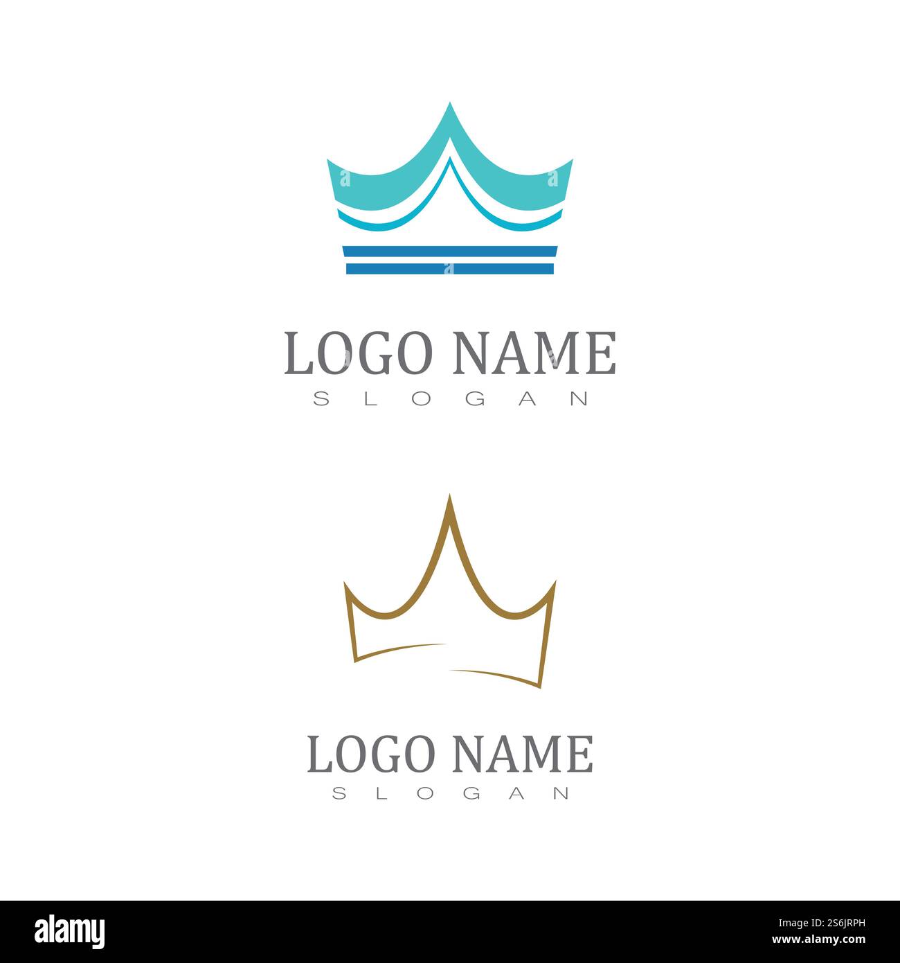 Royal King Queen Crown Elegant Luxury logo design Stock Vector Image ...