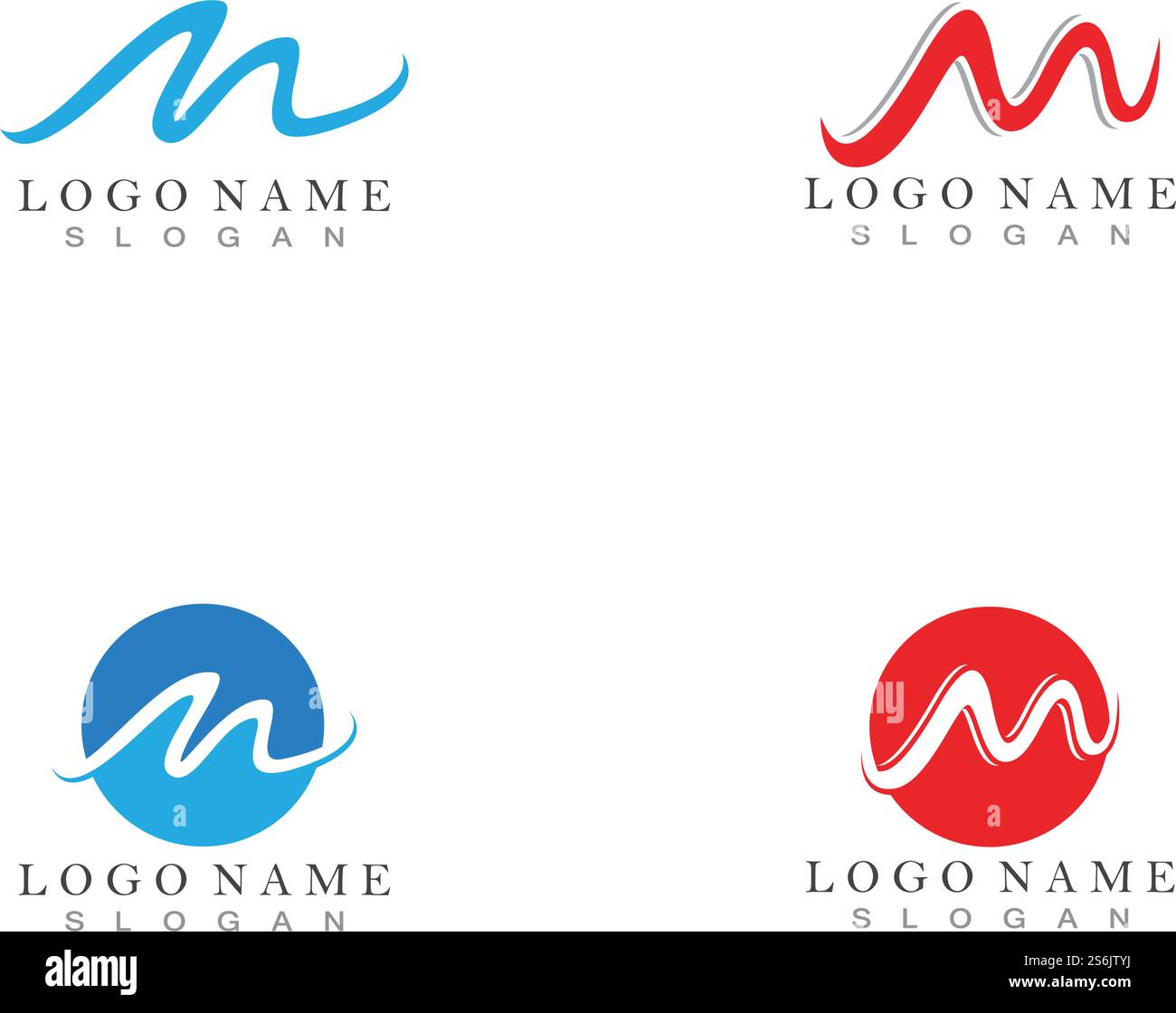 M Letter water wave logo template vector illustration Stock Vector ...