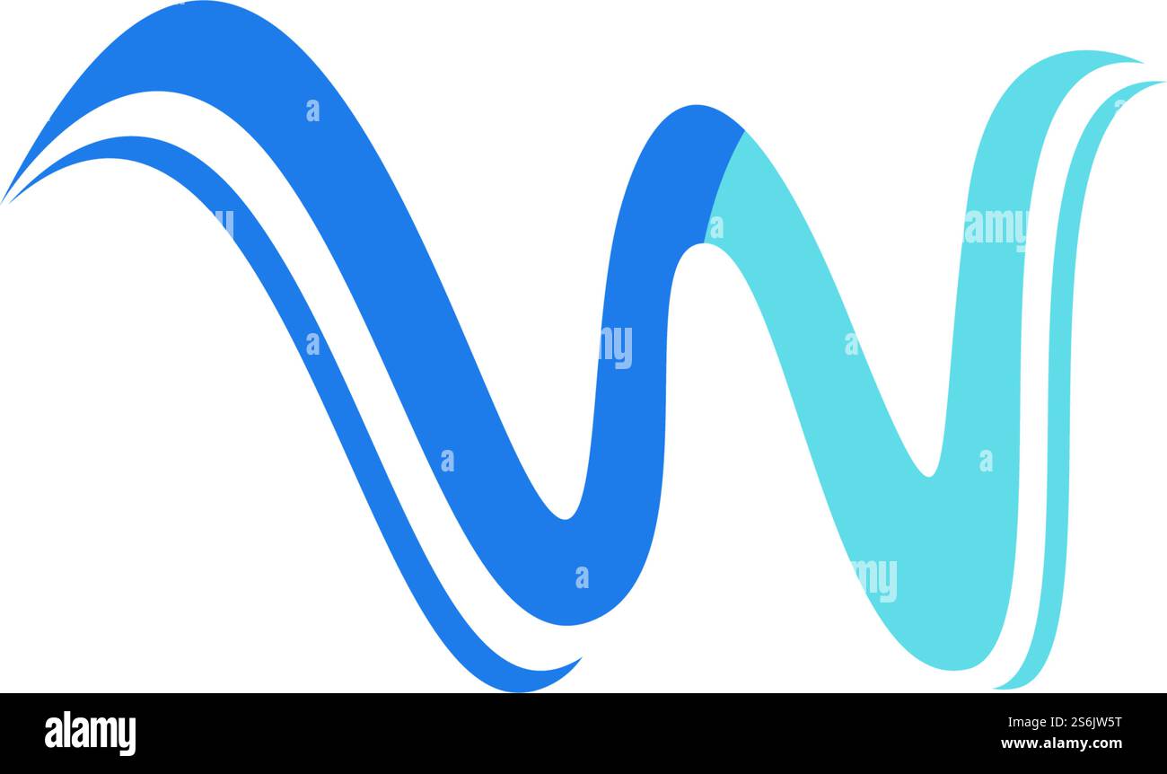 W letter wave Logo Template vector illustration Stock Vector Image ...