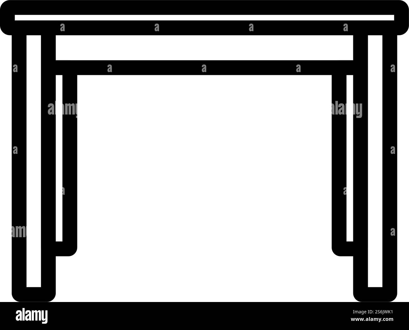 Dinner Table Icon. Bold outline design with editable stroke width ...