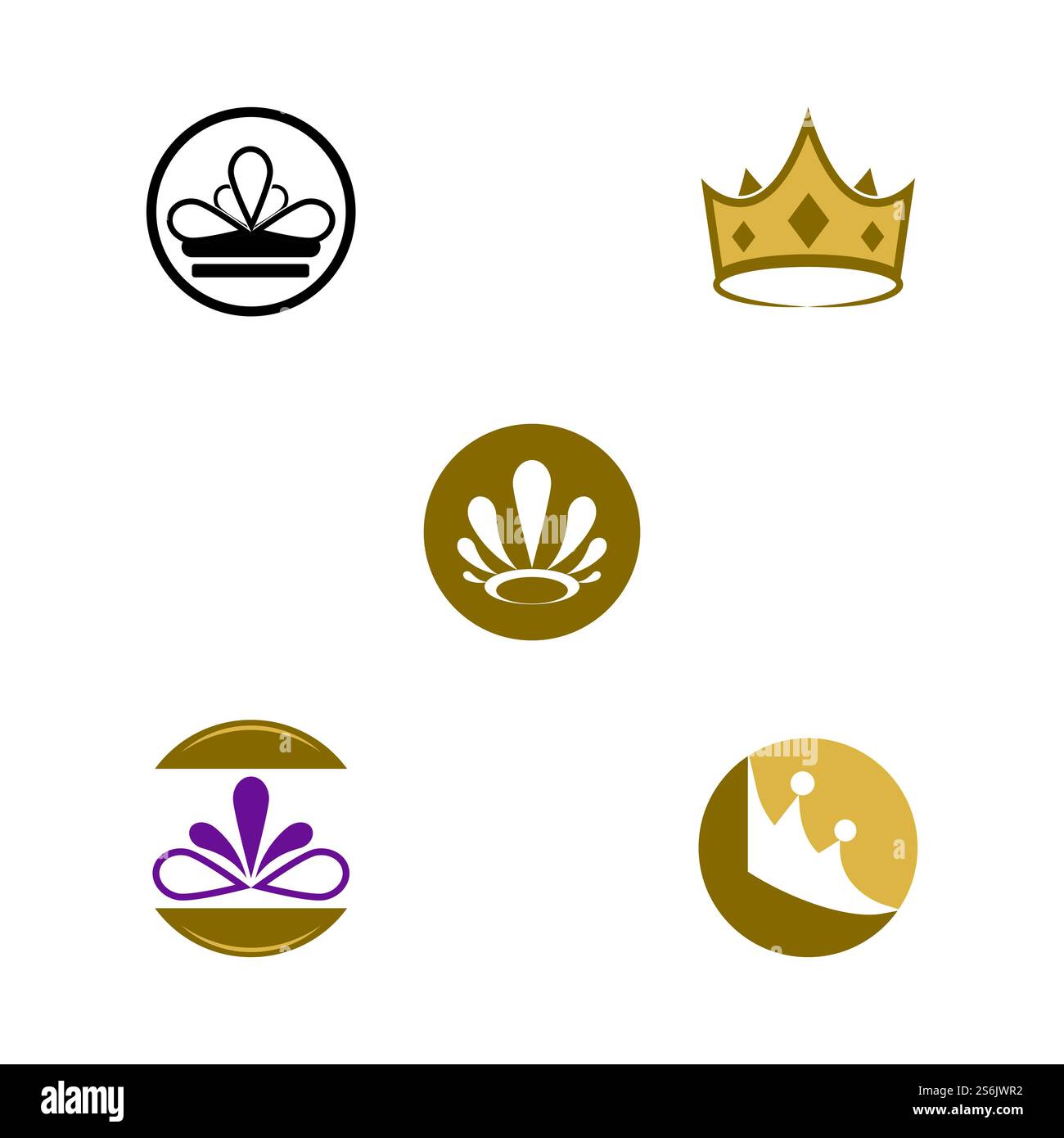 Royal King Queen Crown Elegant Luxury logo design Stock Vector Image ...