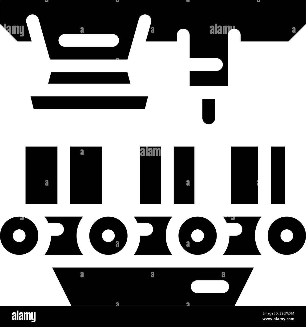 factory conveyor production glyph icon vector. factory conveyor ...