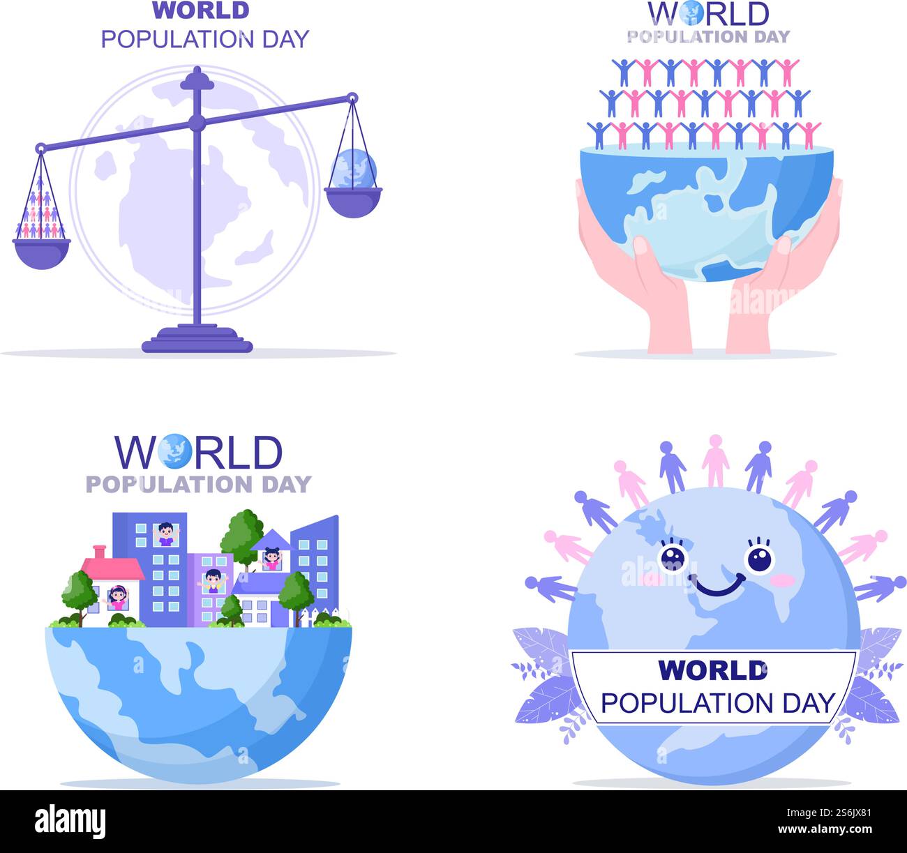 World Population Day Vector Illustration Commemorated Every 11th July ...