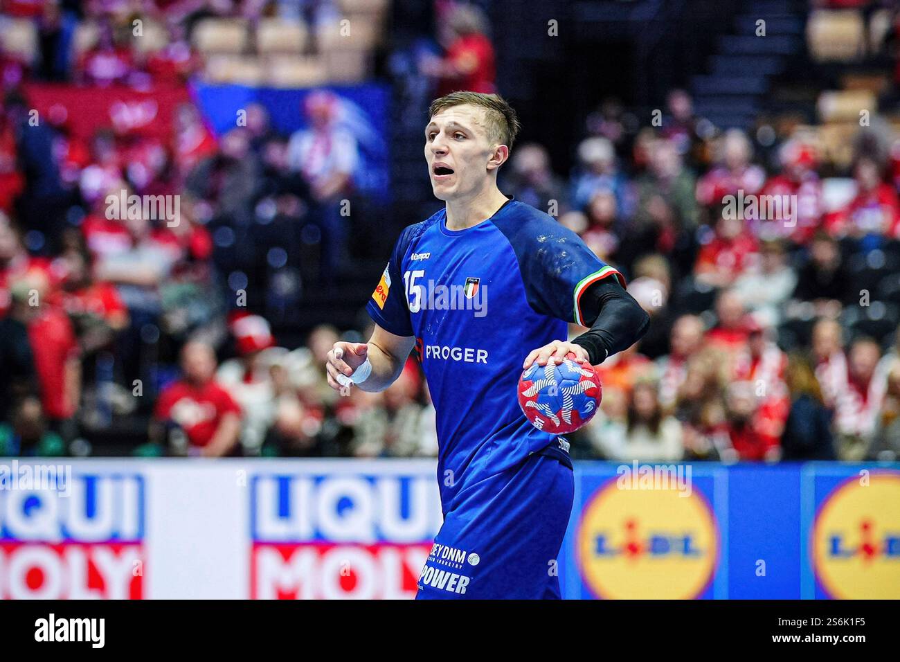Simone Mengon (Italien, #15) DEN, Italien vs. Algerien, Handball, IHF ...