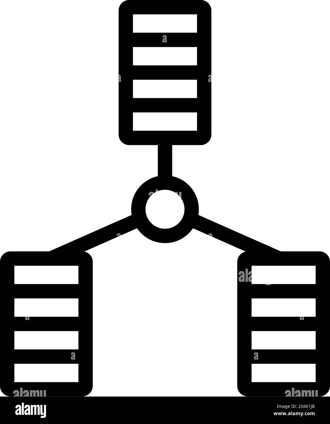 Database Icon. Editable Bold Outline Design. Vector Illustration Stock ...