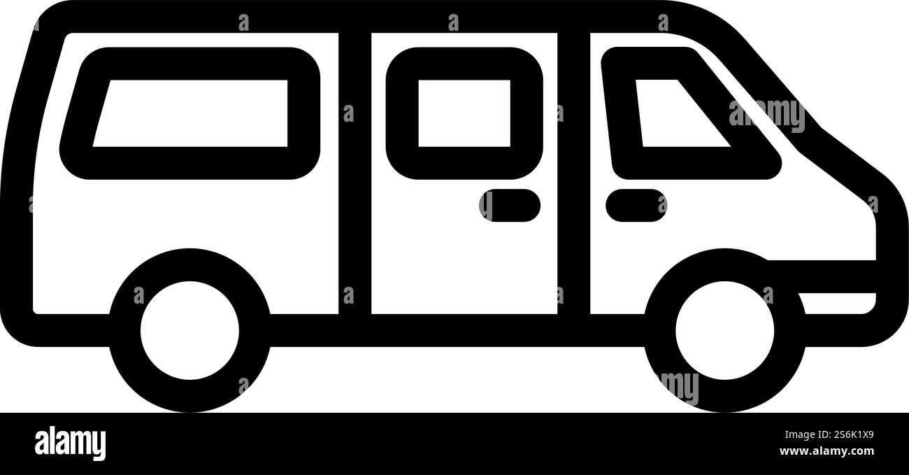 Commercial Van Icon. Bold outline design with editable stroke width ...