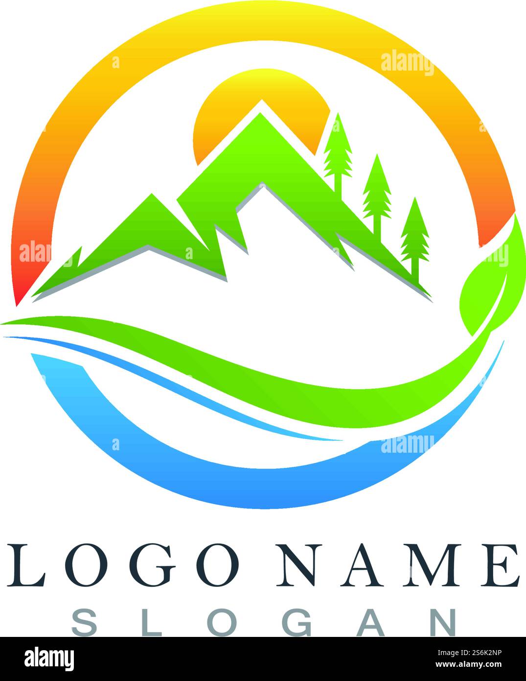 Nature mountain logo design template Stock Vector Image & Art - Alamy