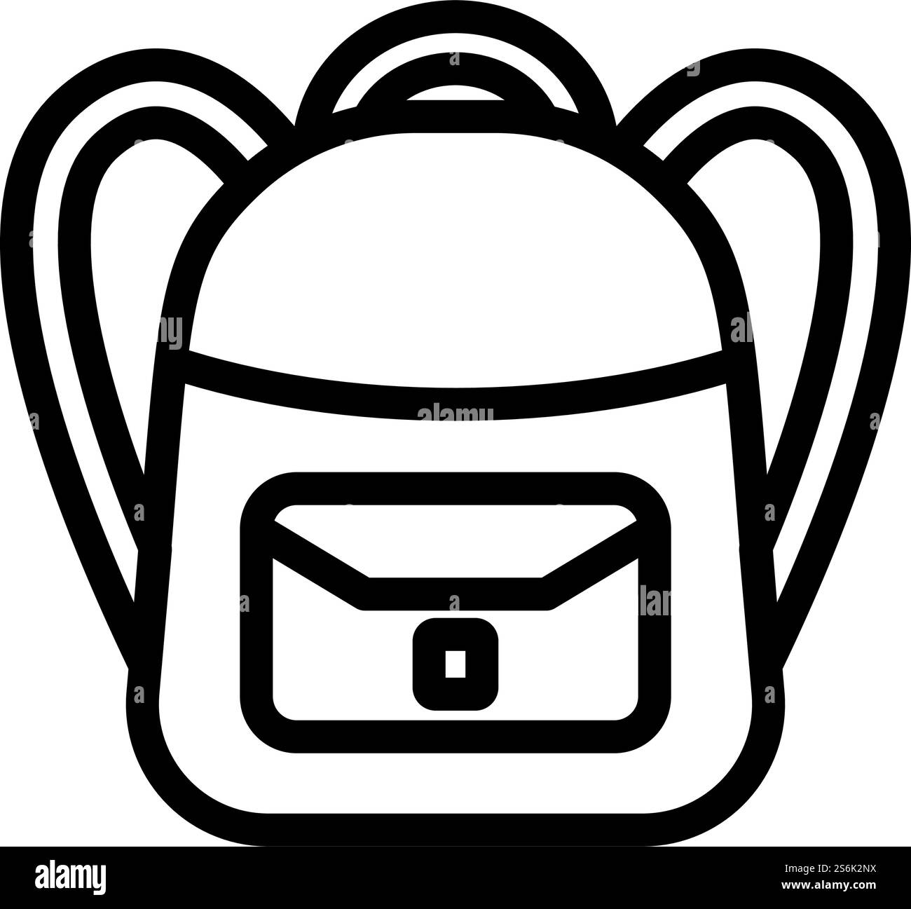 Icon Of School Rucksack. Editable Bold Outline Design. Vector ...