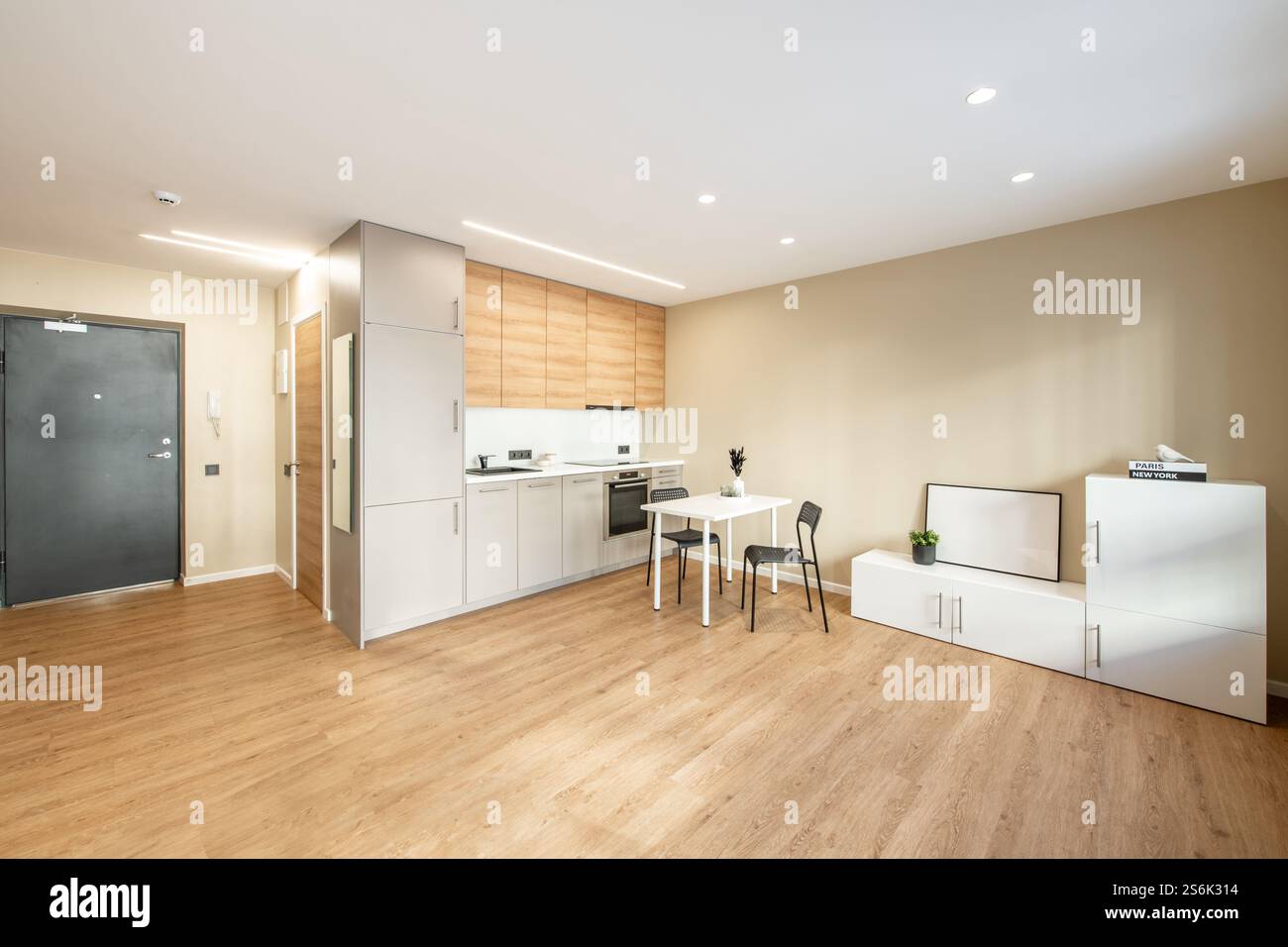 Modern Home Living Room and Kitchen Interior. Luxurious Stylish Modern ...