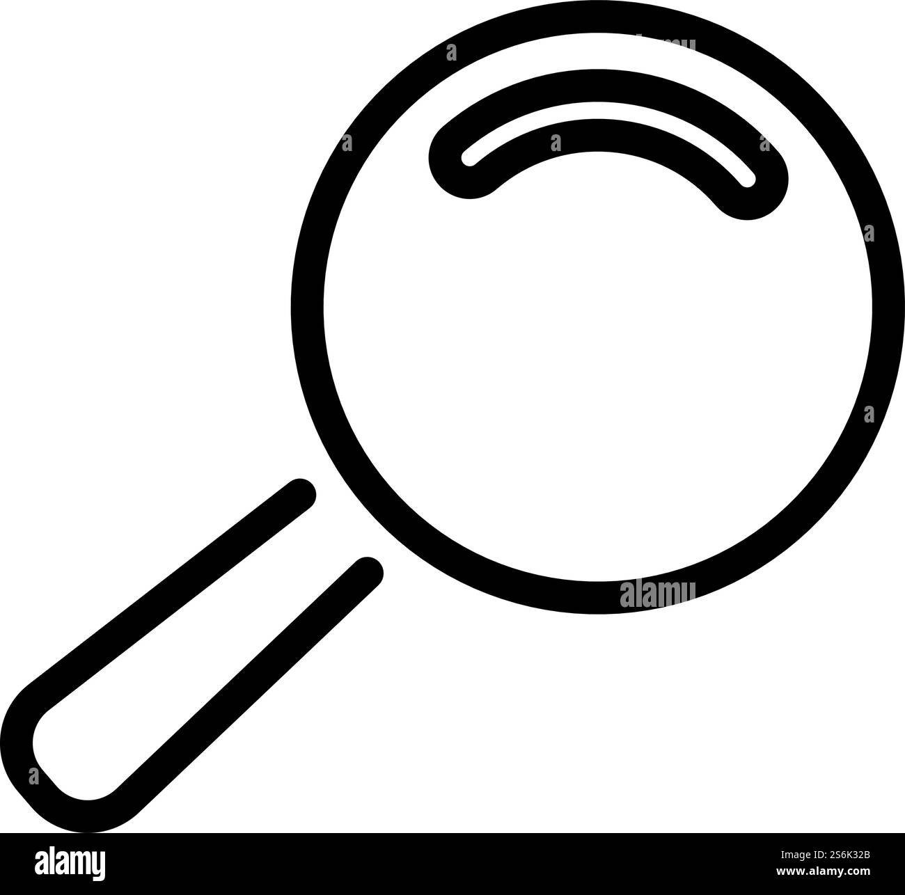 Icon Of Magnifier. Bold outline design with editable stroke width. Vector Illustration. Stock Vector
