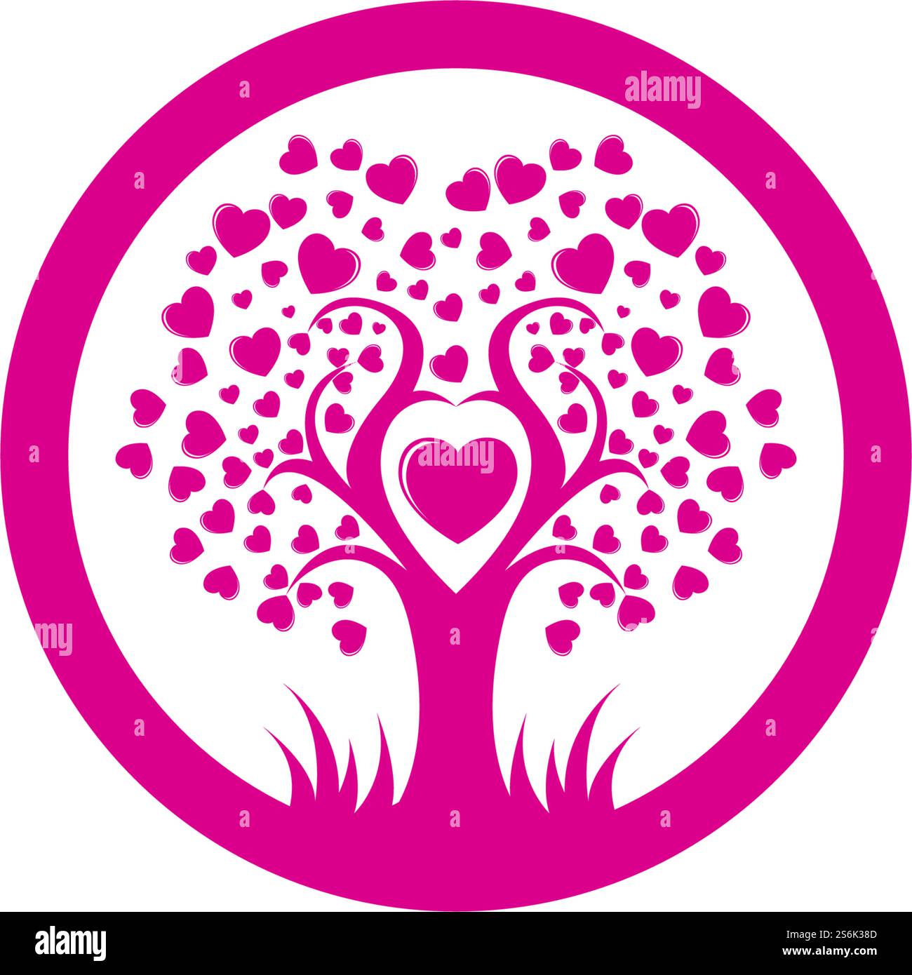 Love tree with heart leaves vector illustration Stock Vector Image ...