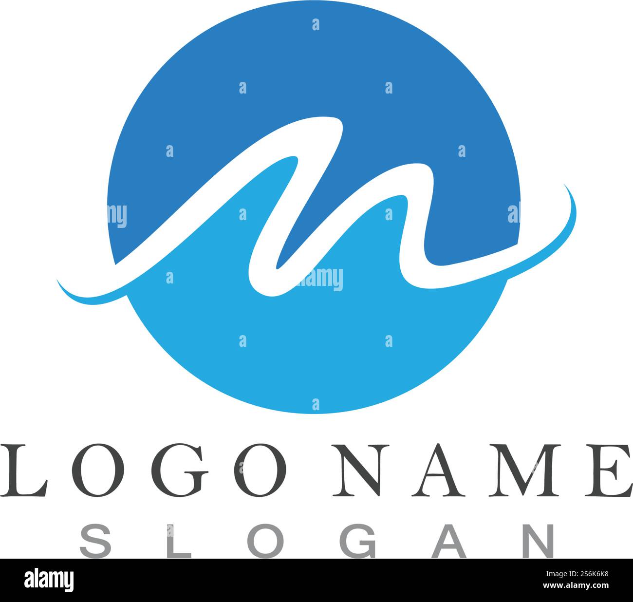M Letter water wave logo template vector illustration Stock Vector ...