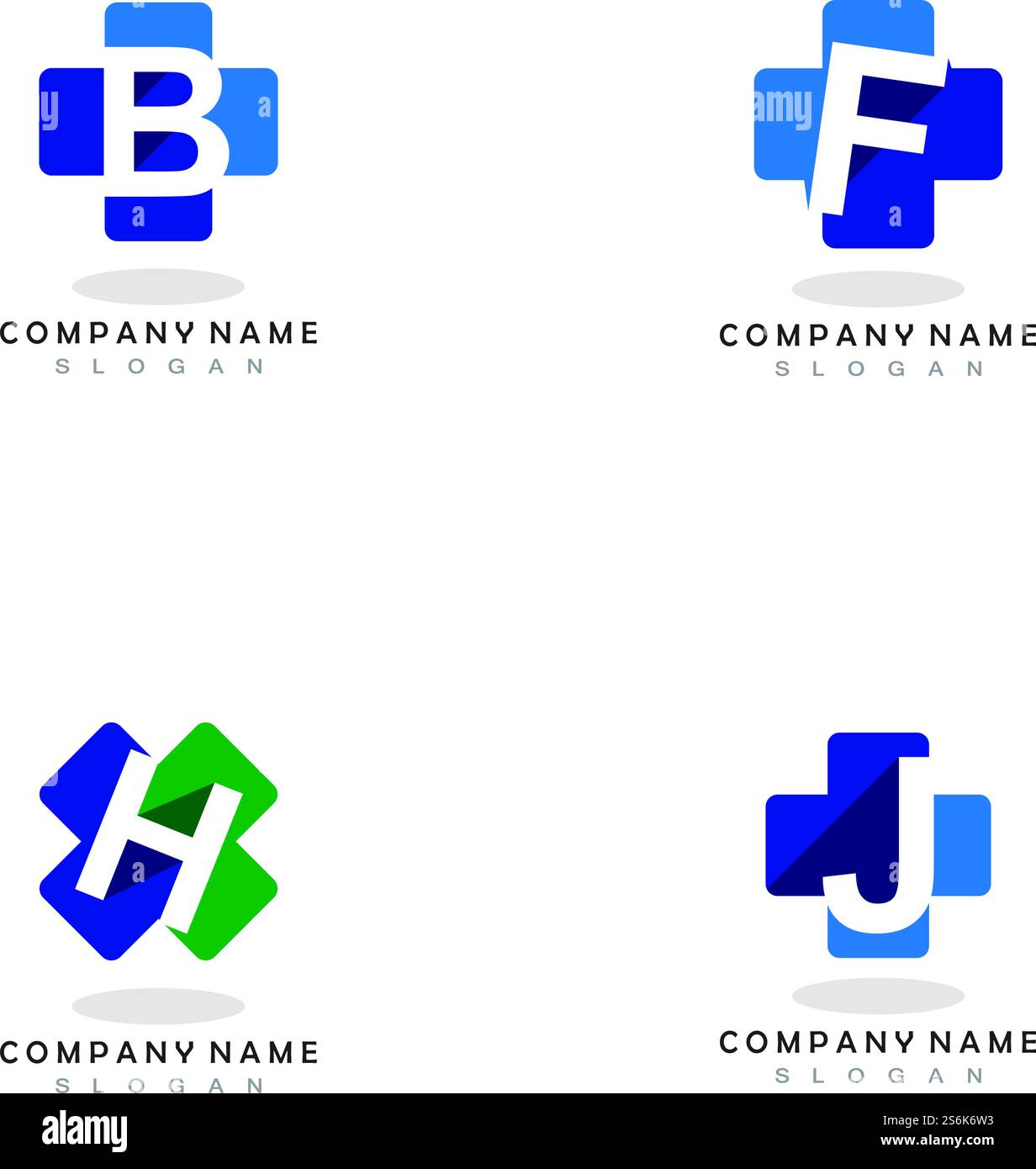 Set of Letter cross medical logo vector template Stock Vector Image ...