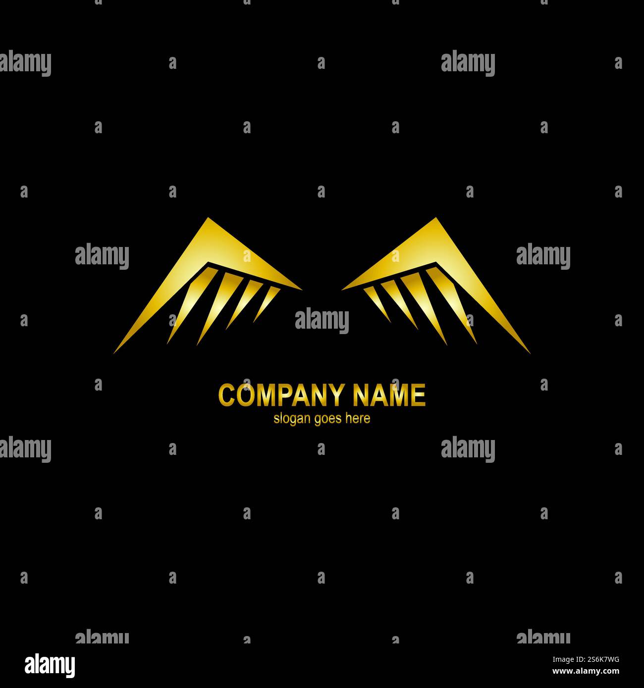 wings gold logo vector illustration template Stock Vector Image & Art ...