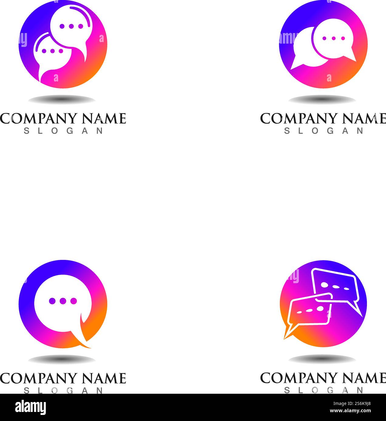 Bubble Chat Concept Logo Design Template Vector Stock Vector Image ...
