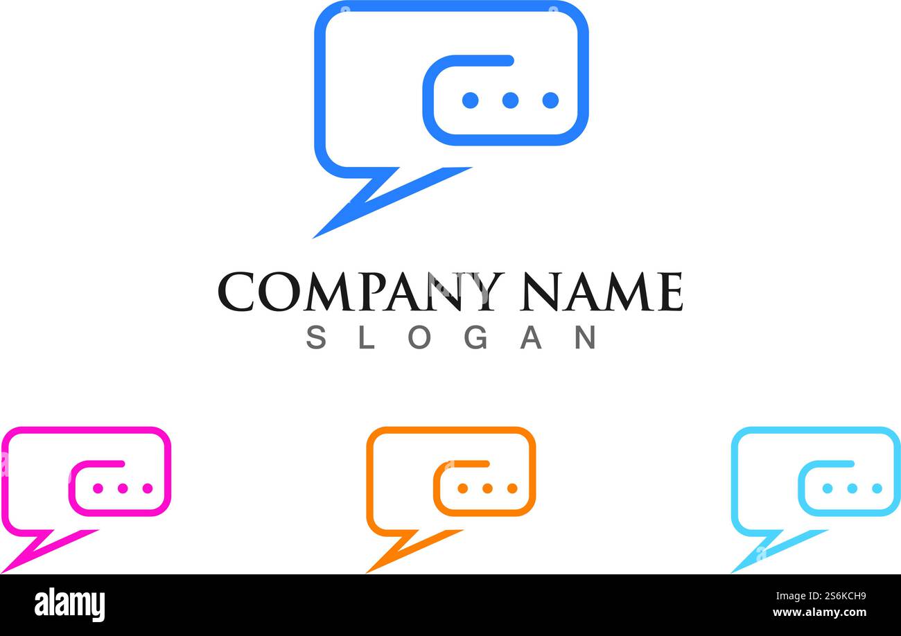 Bubble Chat Concept Logo Design Template Vector Stock Vector Image ...