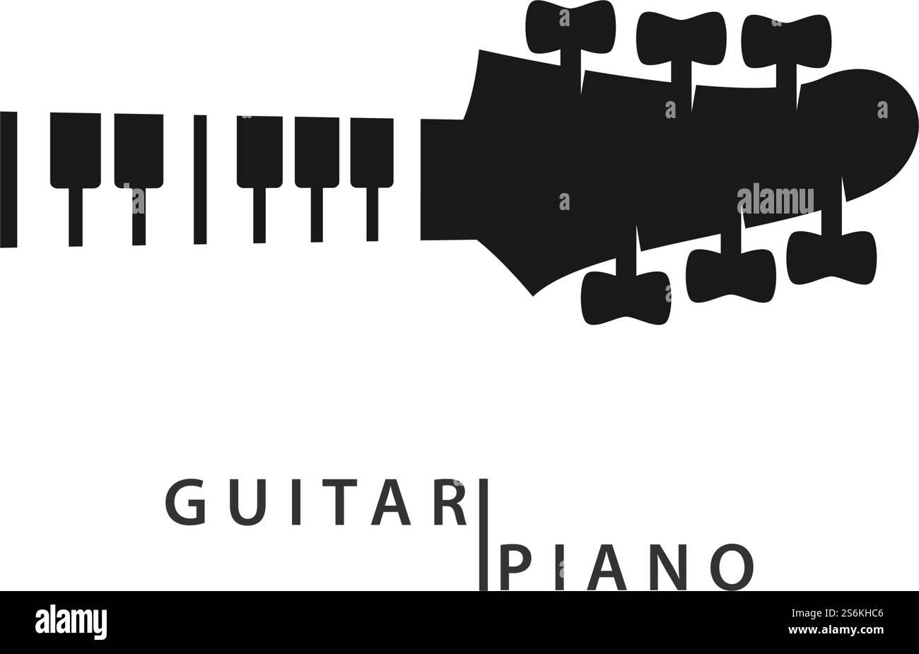 Piano vector ilustration flat design template Stock Vector