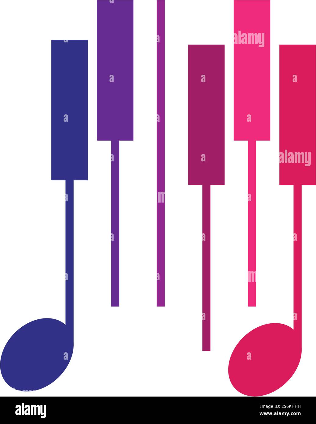 Piano vector ilustration flat design template Stock Vector