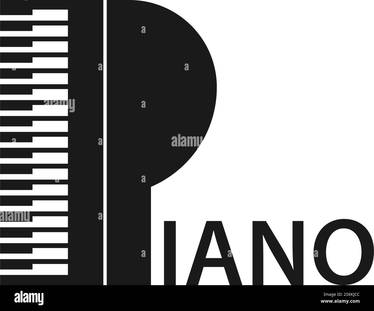 Piano vector ilustration flat design template Stock Vector