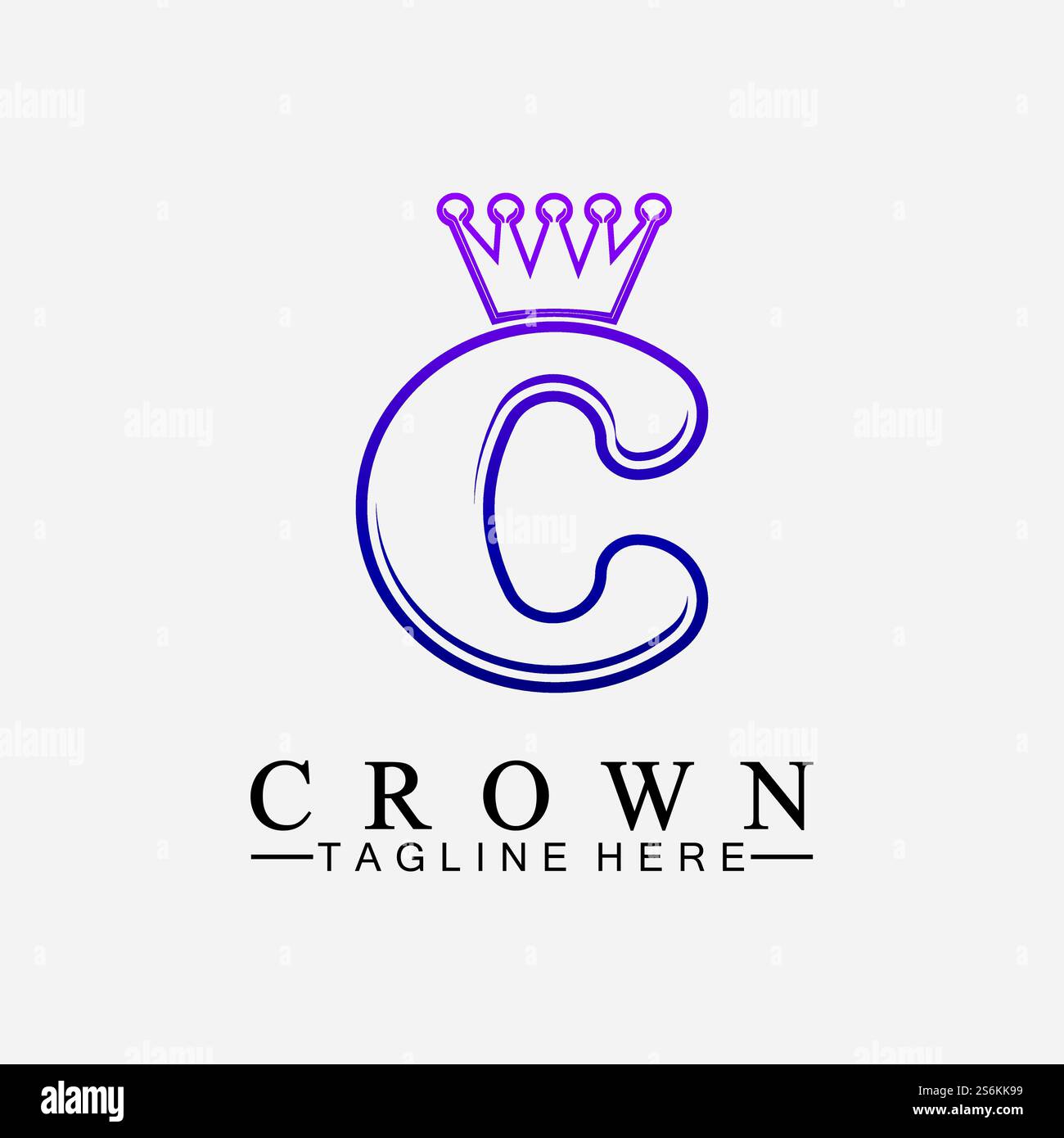 C initial Crown logo designs vector illustration design Stock Vector