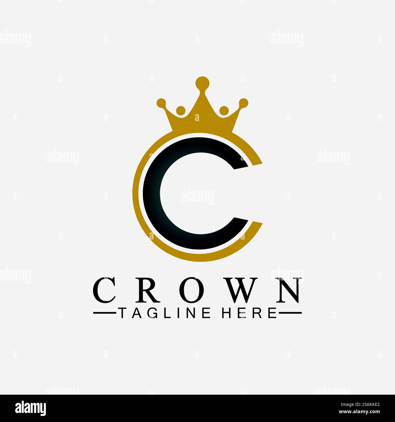 C initial Crown logo designs vector illustration design Stock Vector