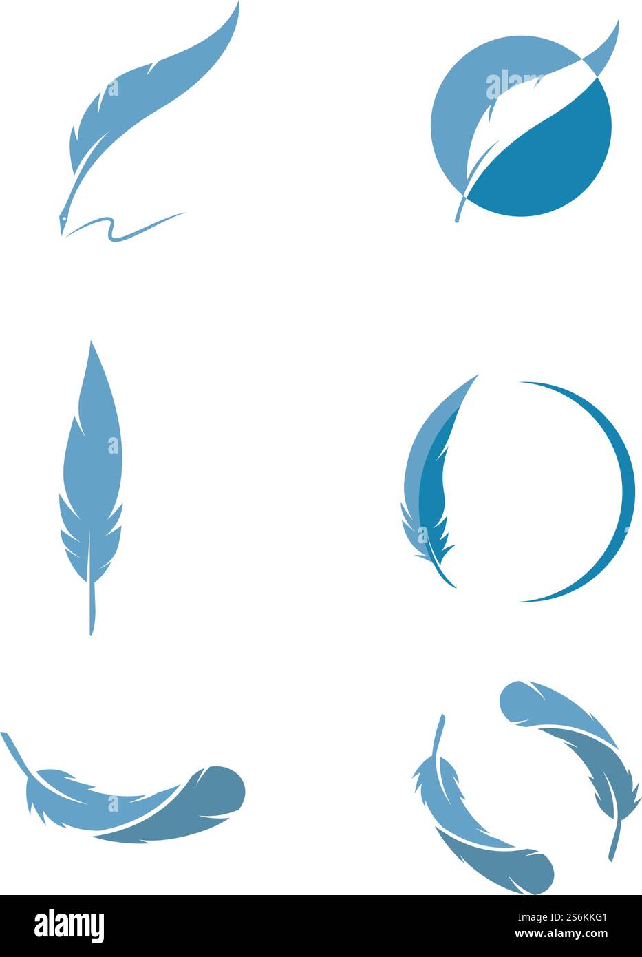 Feather ilustration logo vector template Stock Vector