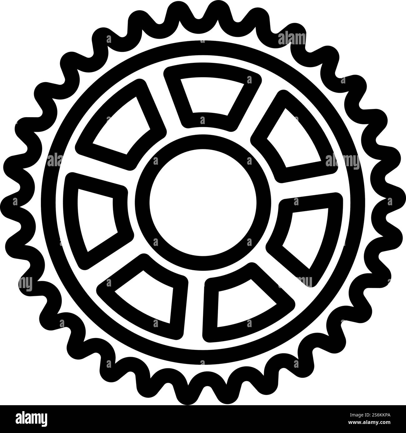 Bike Gear Star Icon. Bold outline design with editable stroke width ...