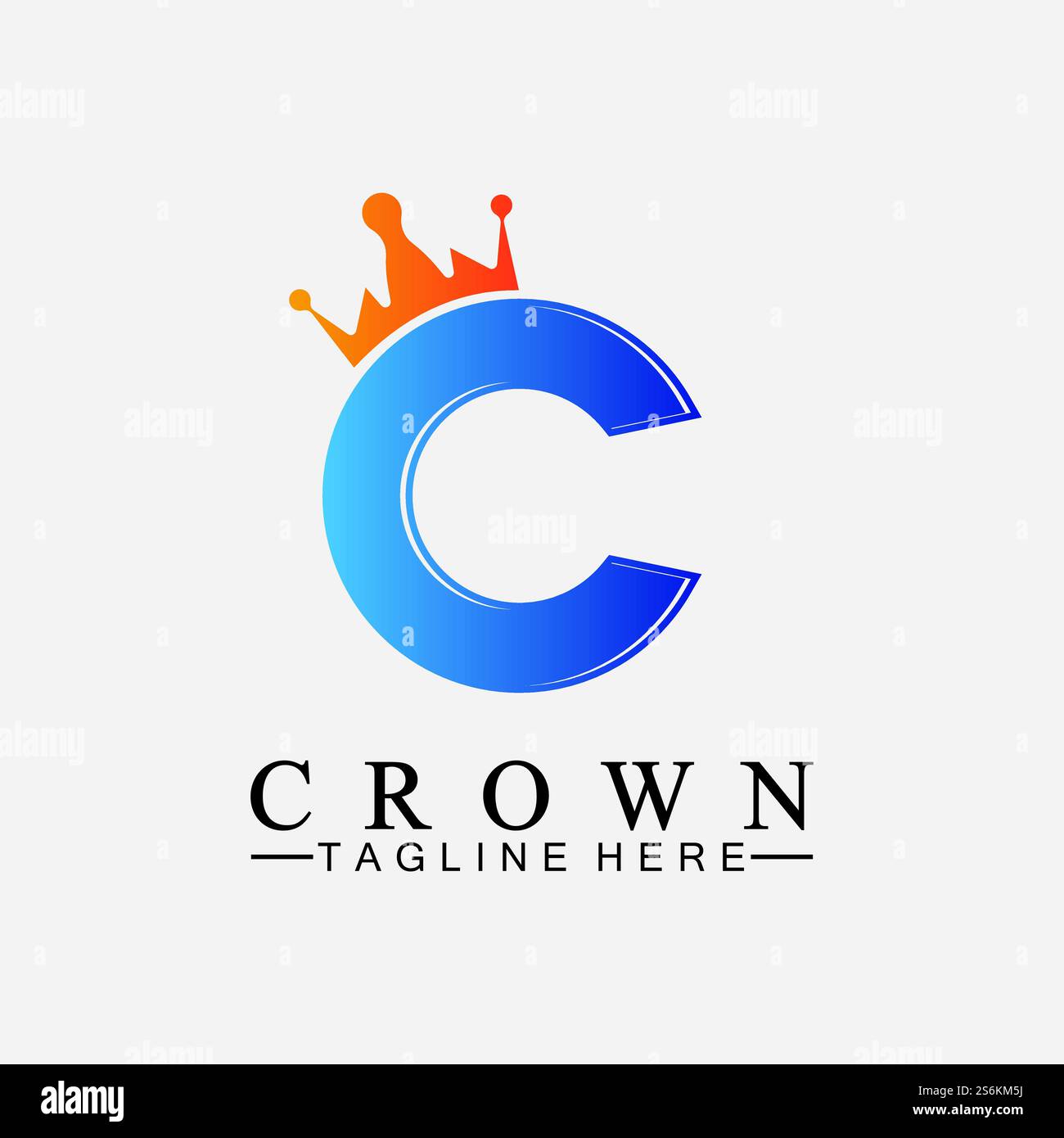C initial Crown logo designs vector illustration design Stock Vector
