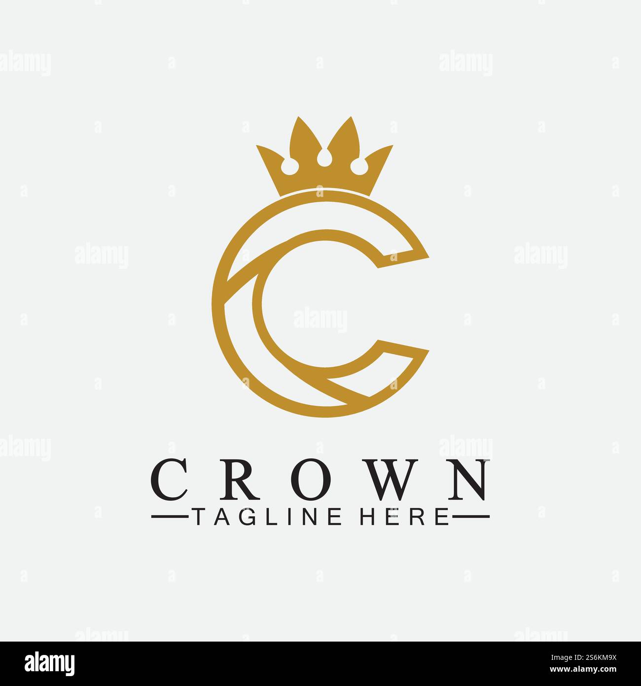 C initial Crown logo designs vector illustration design Stock Vector