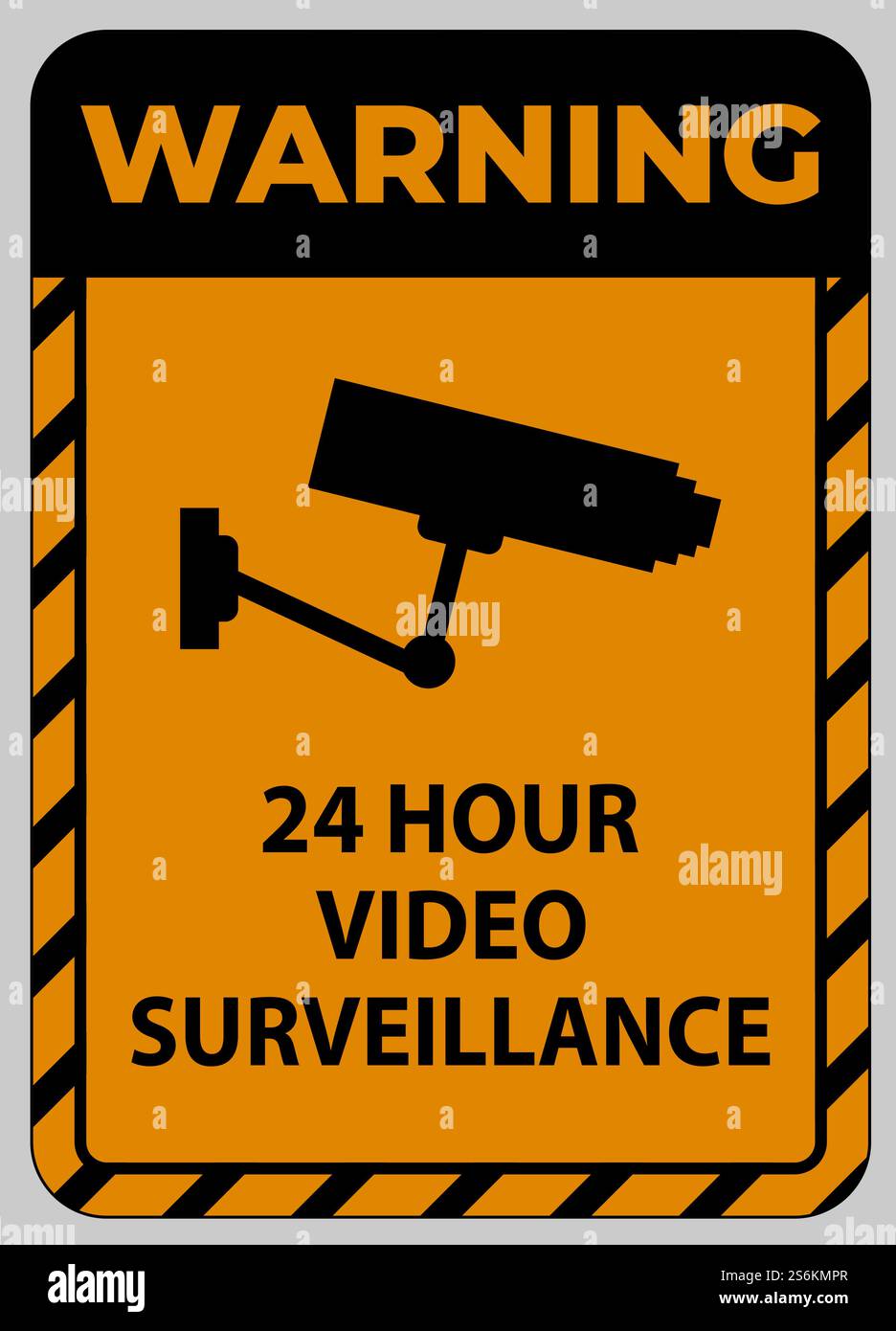 Warning Sign CCTV 24 Hour Video Surveillance Stock Vector Image & Art ...