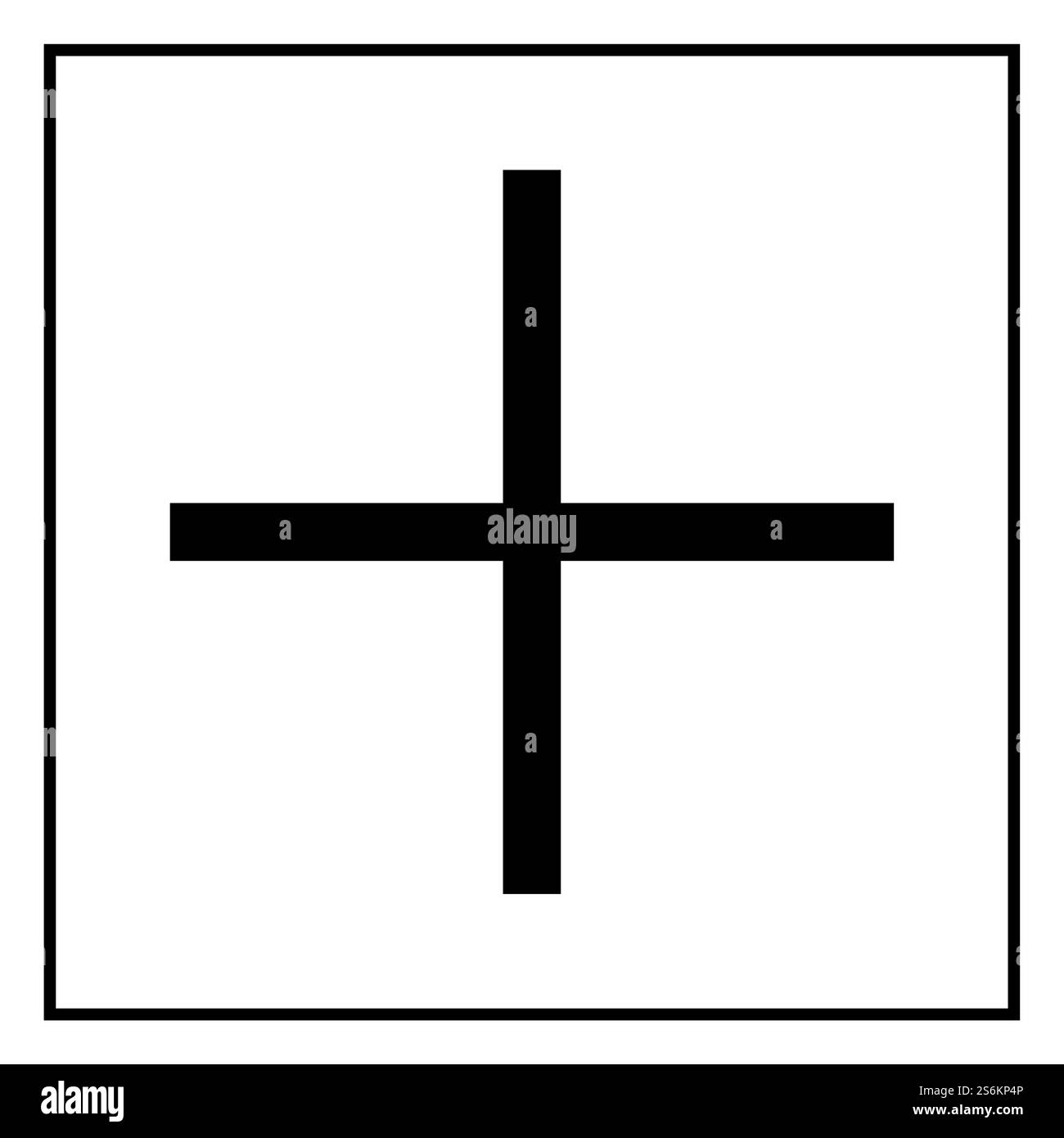 Caution Plus Positive Polarity Symbol Sign Stock Vector