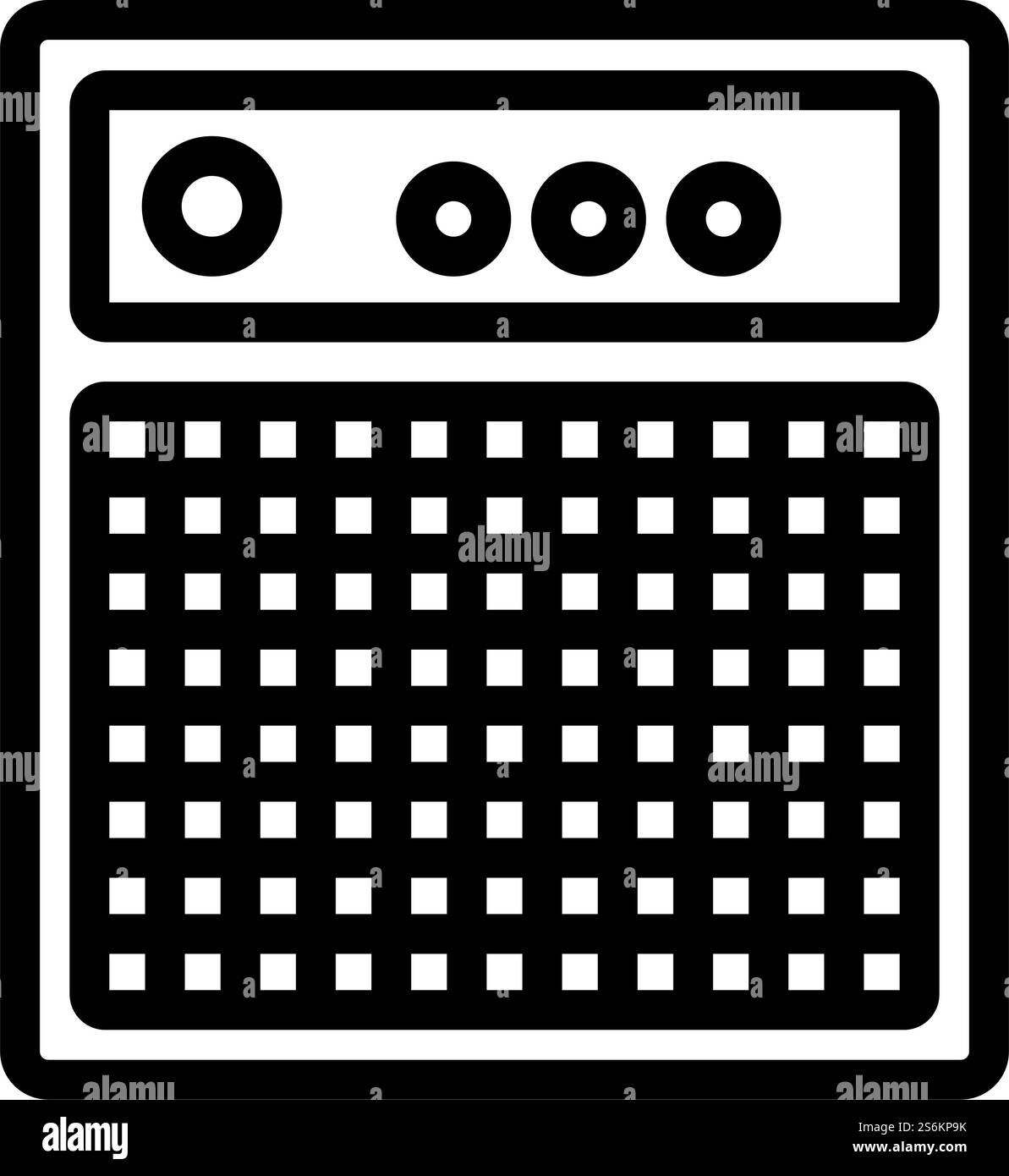 Audio Monitor Icon. Bold outline design with editable stroke width ...