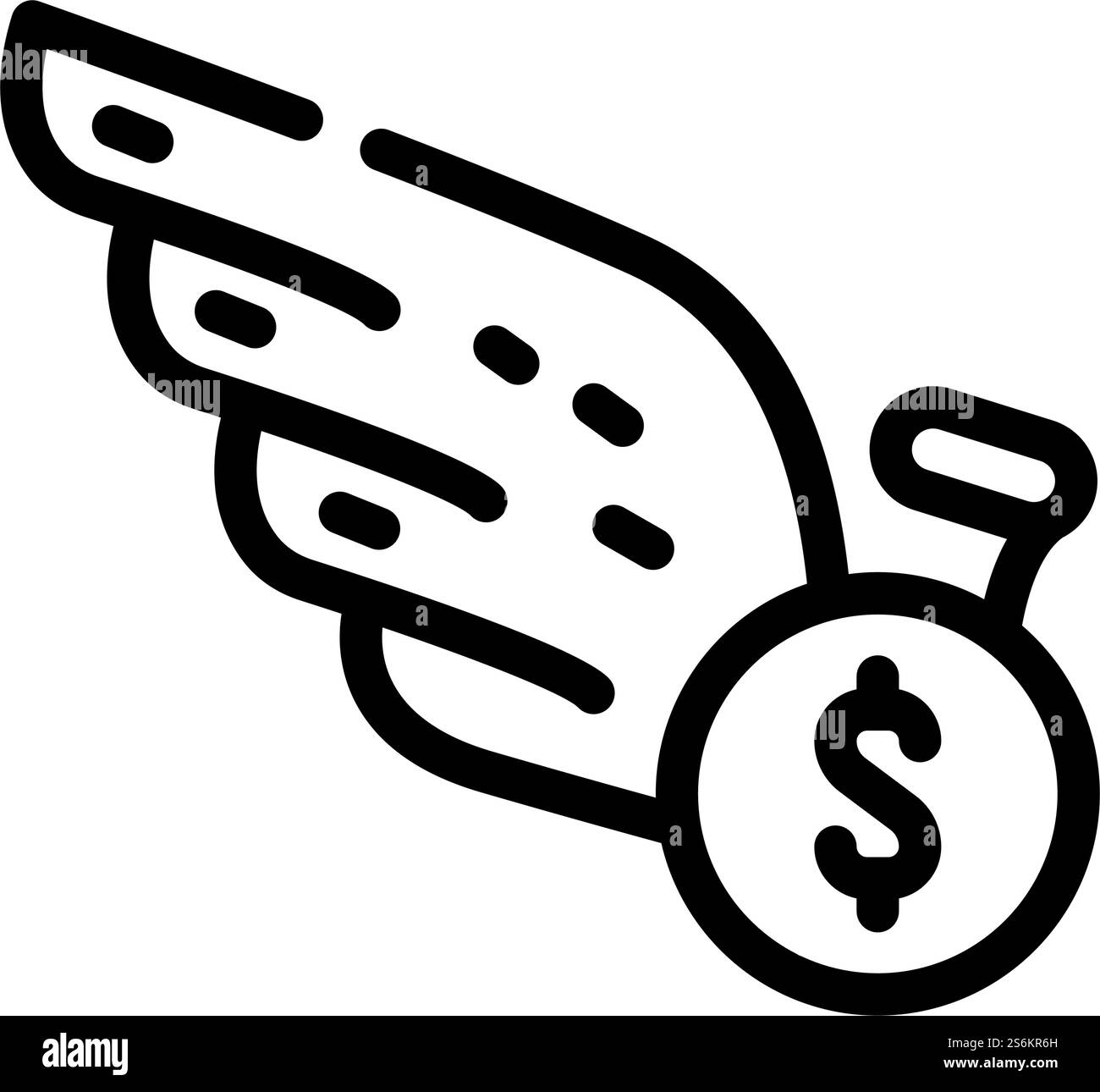 cash profit line icon vector. cash profit sign. isolated contour symbol ...