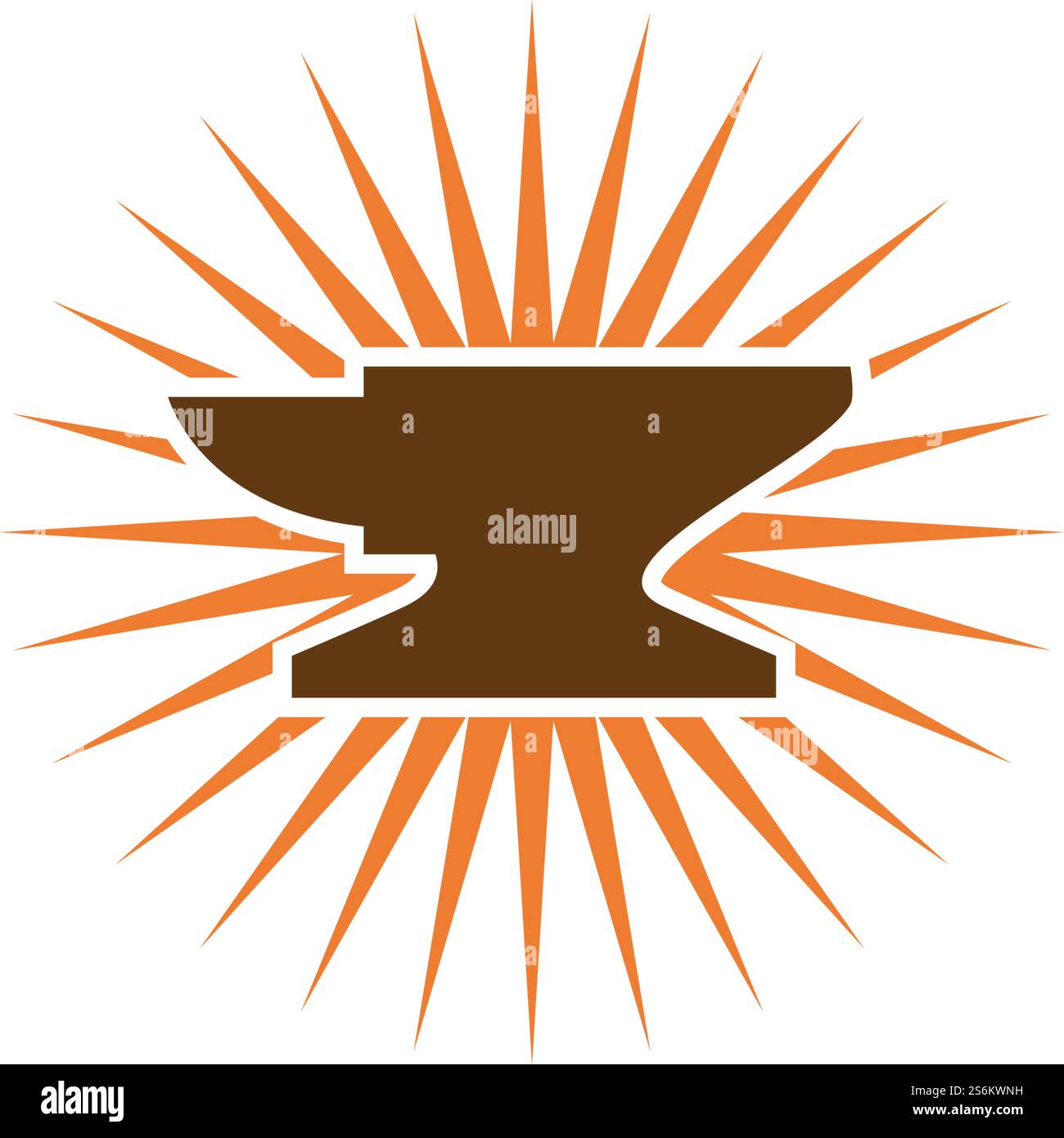 Blacksmith illustration logo vector flat design Stock Vector