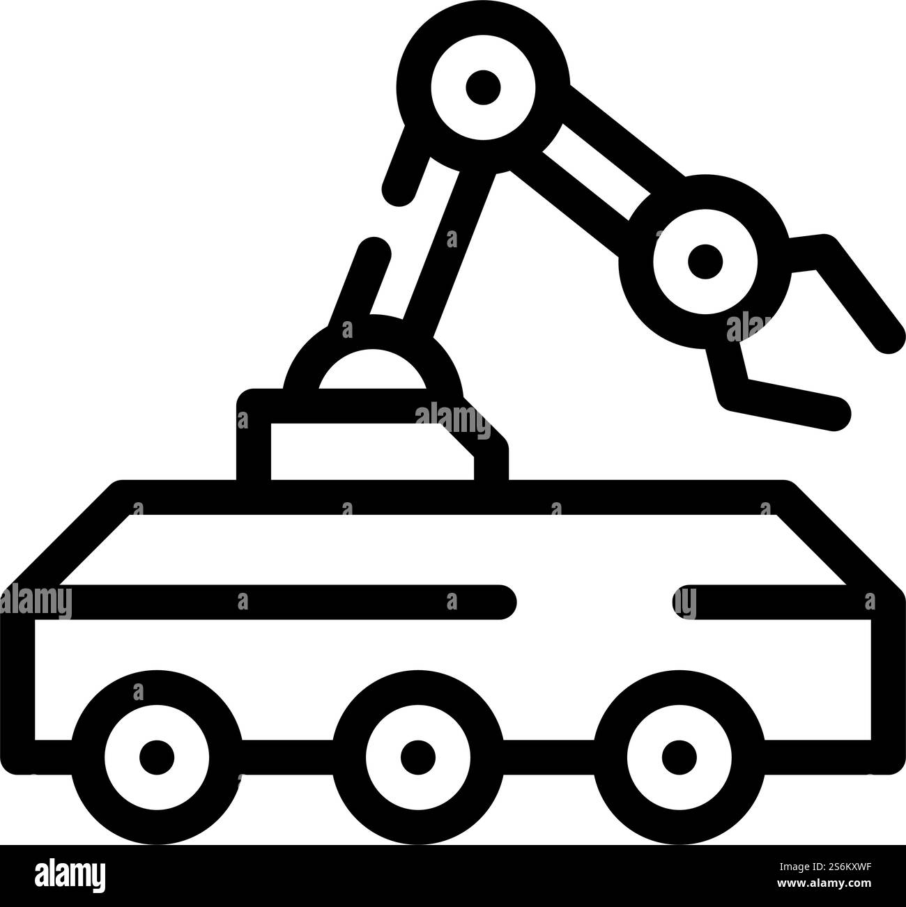 mine neutralization robot line icon vector. mine neutralization robot ...