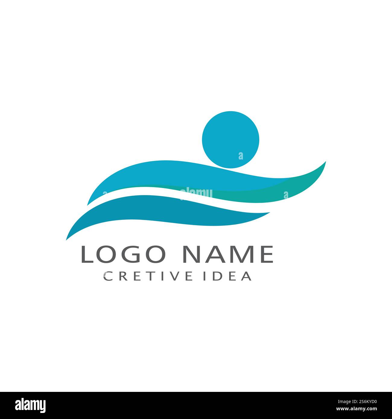 Simple Swimming Pool Silhouette Sea Ocean Water Wave Logo design ...