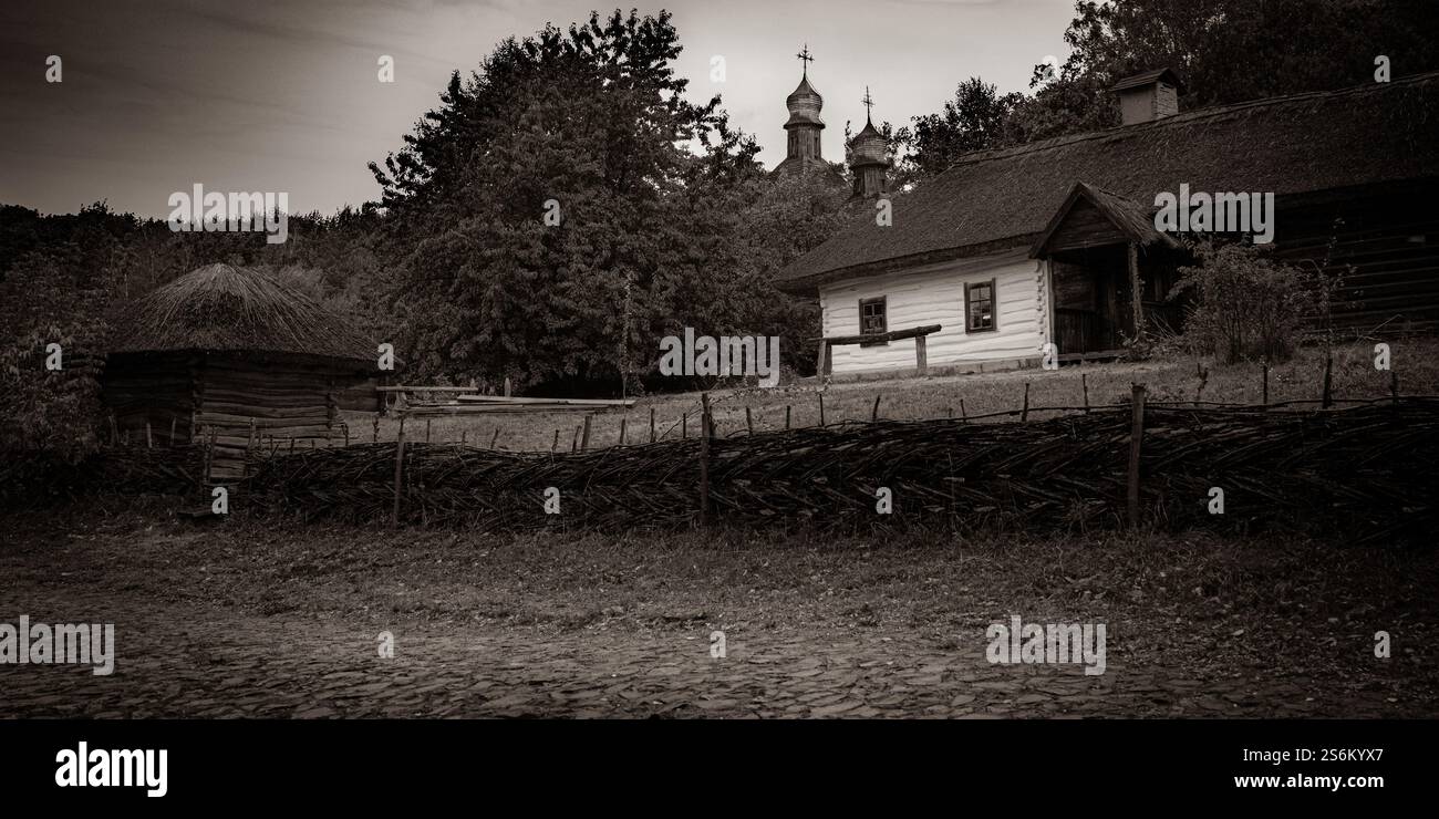 rural landscape in black and white Stock Photo - Alamy