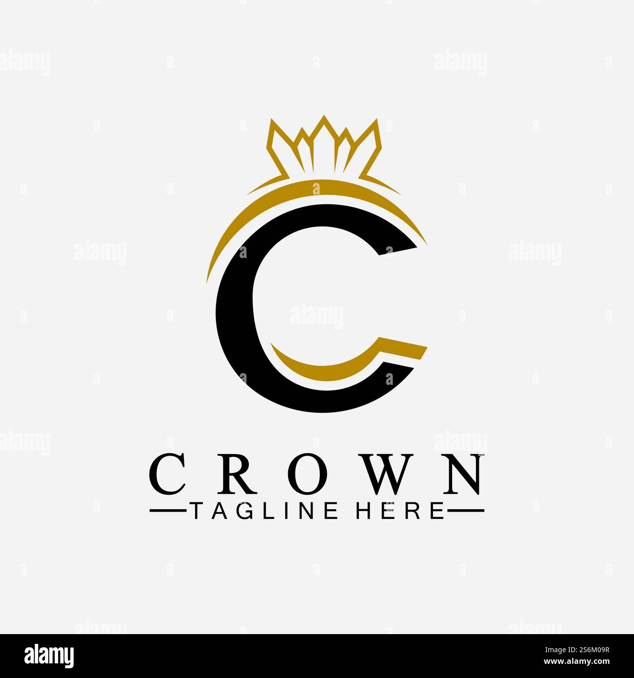 C initial Crown logo designs vector illustration design Stock Vector