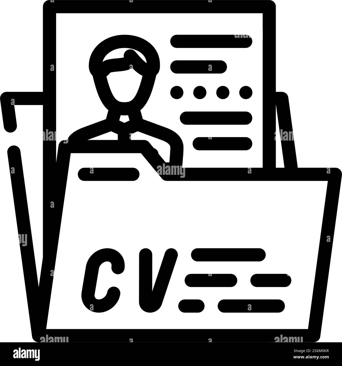 personal profile cv line icon vector. personal profile cv sign ...