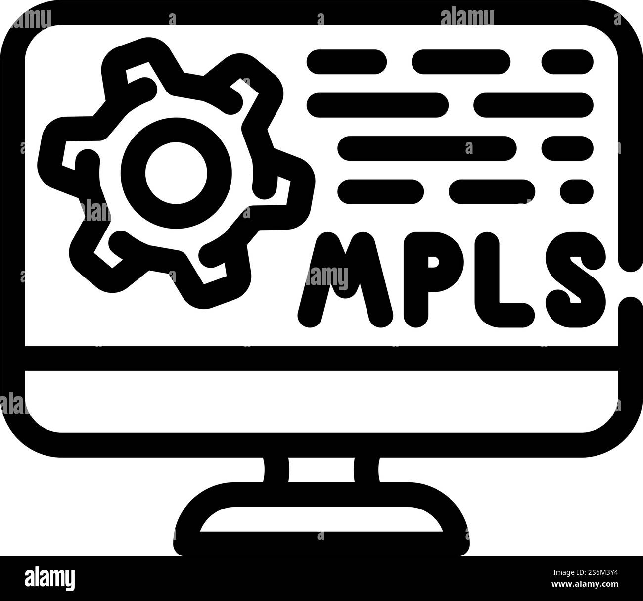 mpls protocol line icon vector. mpls protocol sign. isolated contour ...