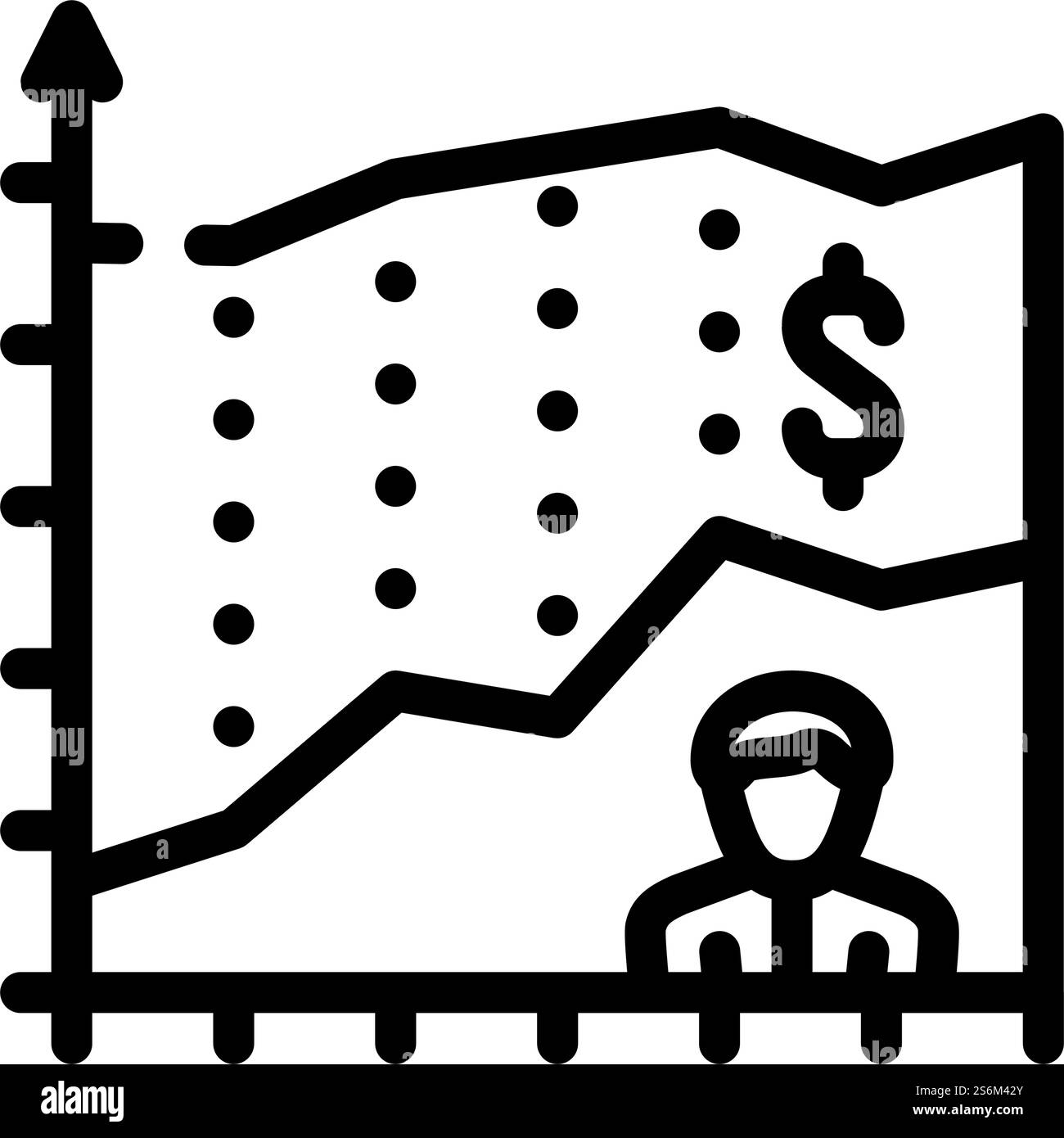 investor chart line icon vector. investor chart sign